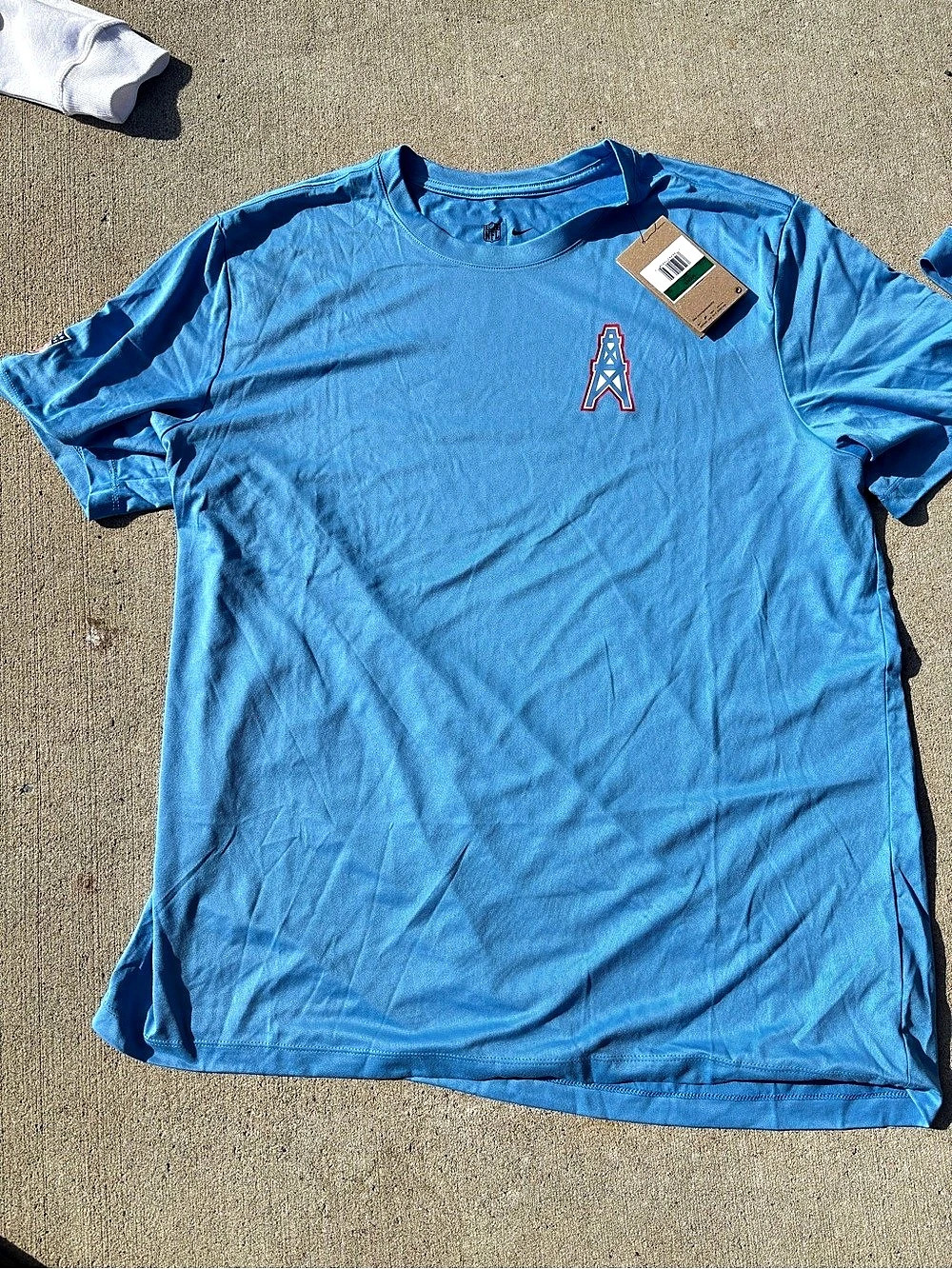 Nike Tennessee Titans Houston Oilers Throwback Dri-FIT T-Shirt Tee Blue XL